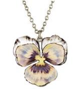 Enamel Long Pansy Necklace