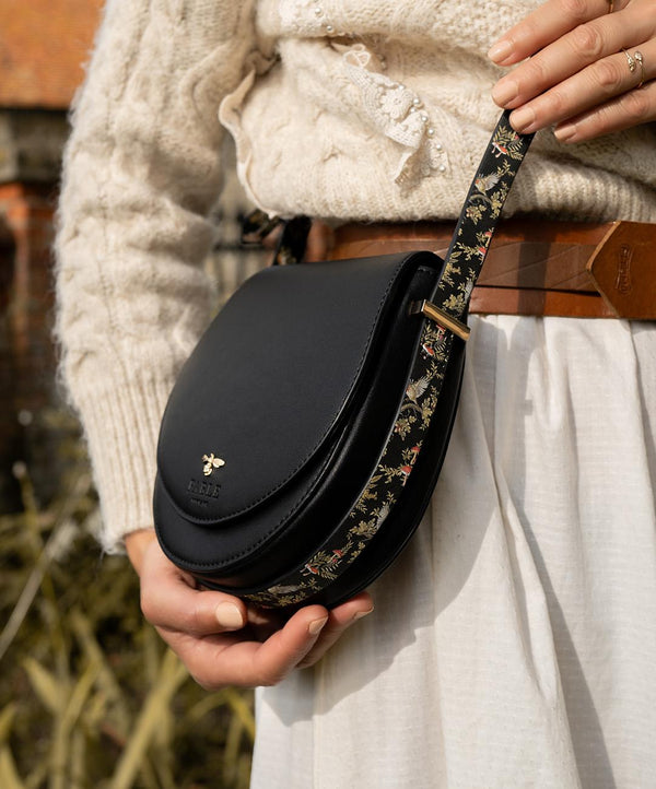 Woodland Toile Saddle Bag - Black