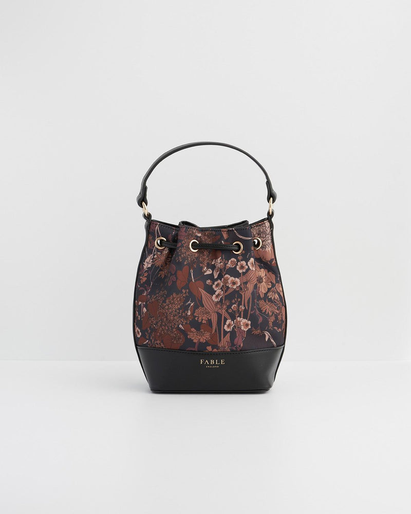 Deco Blooms Black Bucket Bag