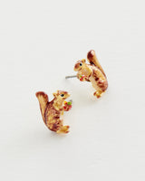 Enamel Cheeky Squirrel Stud Earrings