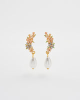 Hibiscus & Pearl Earrings