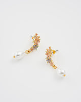 Hibiscus & Pearl Earrings