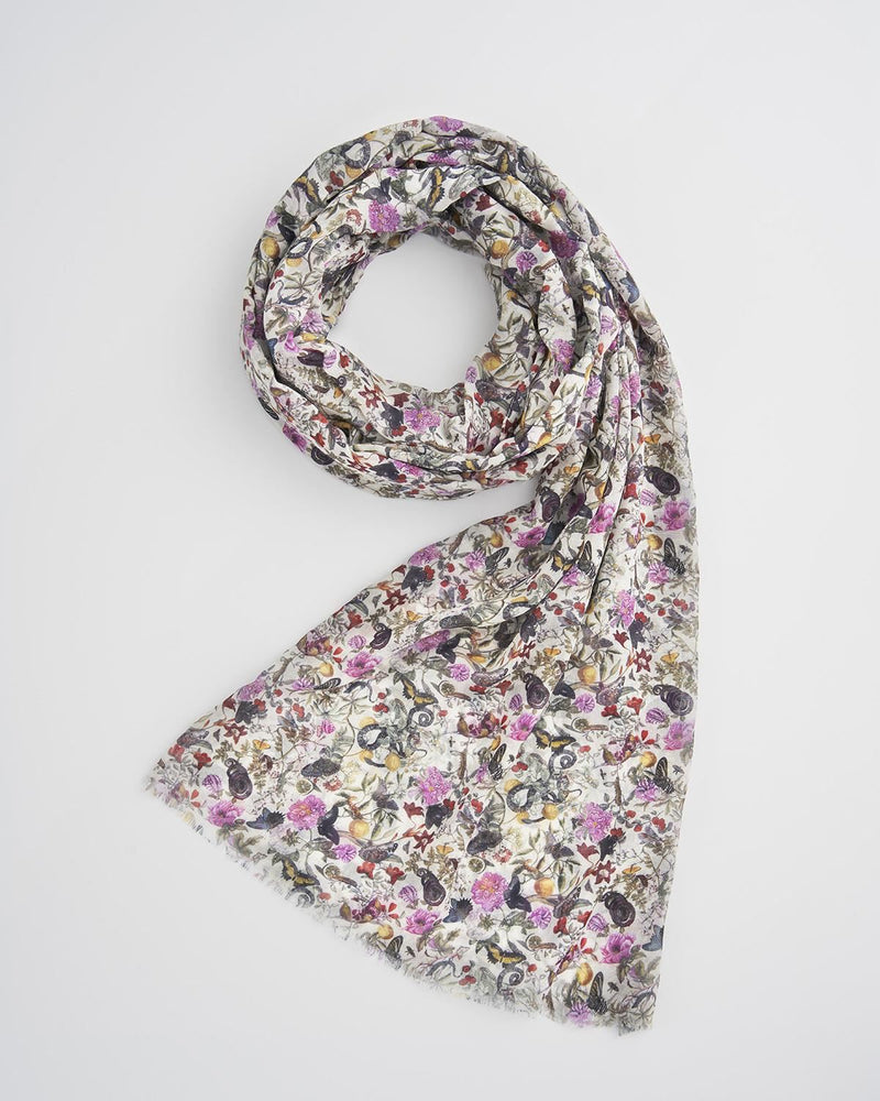 Floral Engravings Lightweight Scarf