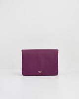 Floral Engravings Plum Crossbody Handbag