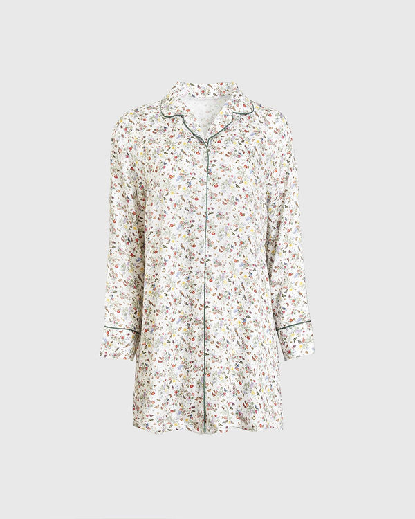 Fruity Floral Cream Night Shirt