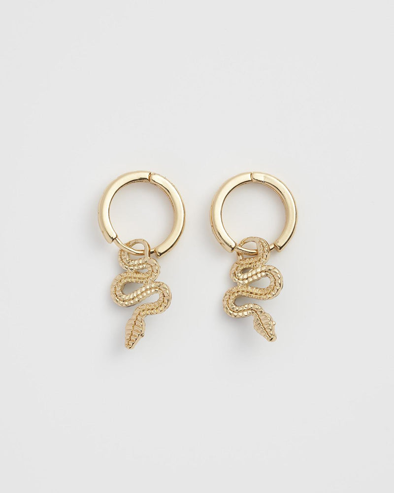 Celestial Snake Huggie Earrings