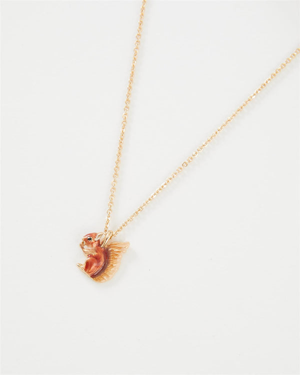 Enamel Red Squirrel Necklace