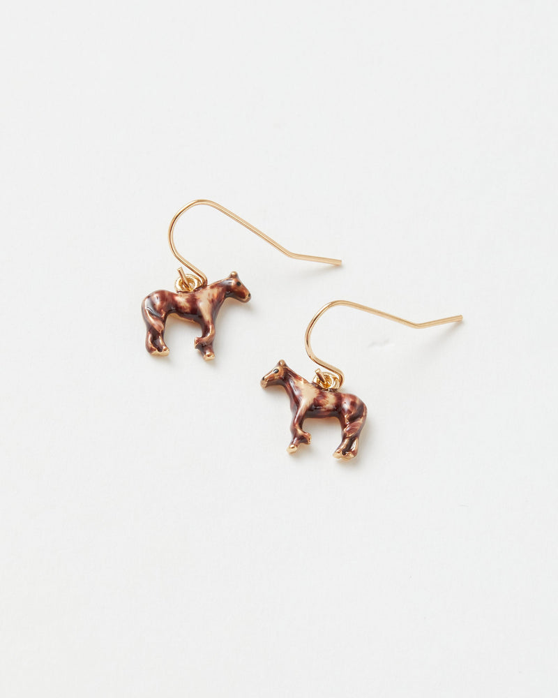 Enamel Farm Horse Earrings