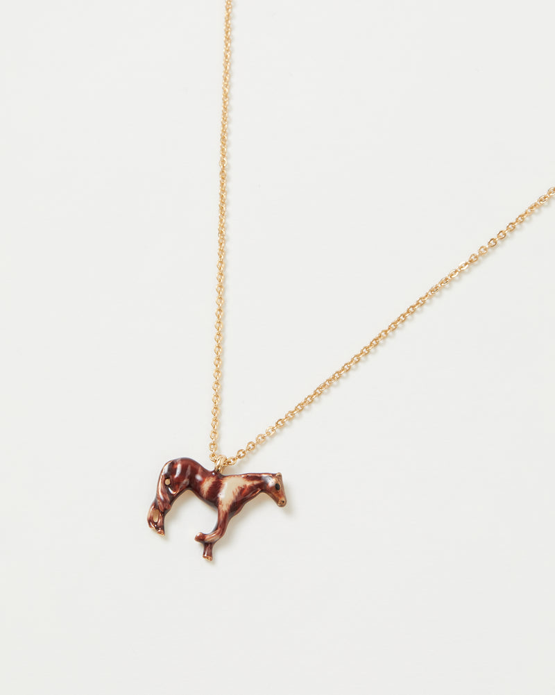 Enamel Farm Horse Short Necklace