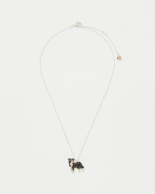 Enamel Collie Dog Short Necklace