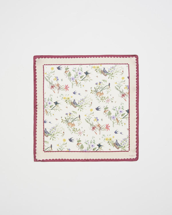 Running Bunny Toile Ivory Square Scarf