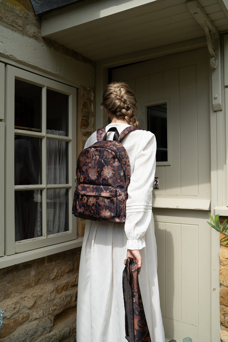 Deco Blooms Large Black Backpack