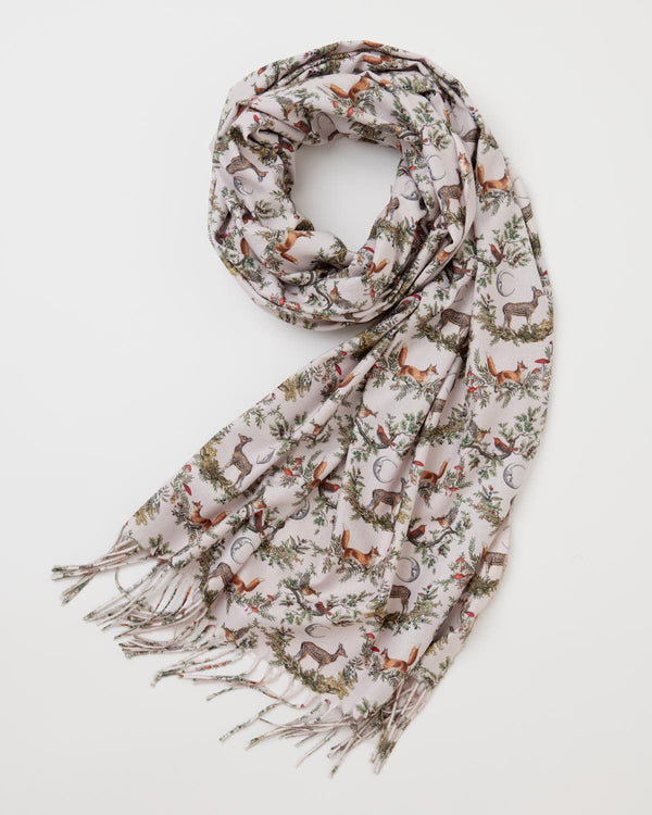 A Night's Tale Woodland Crystal Grey Heavy Weight Scarf by Fable England