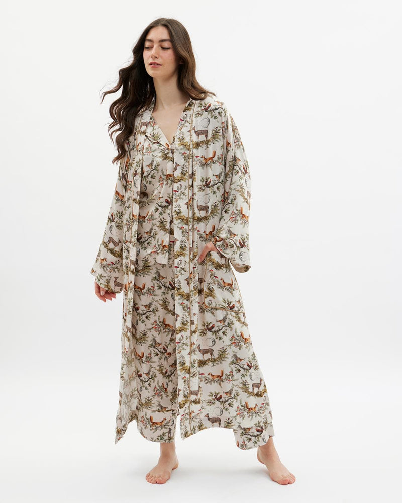 A Night's Tale Woodland Kimono Crystal Grey by Fable England