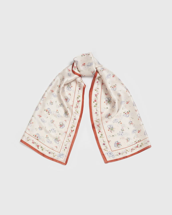 Cream High Tea Silky Scarf