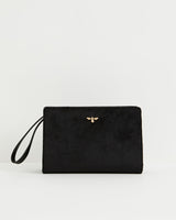 Bonnie Velvet Wristlet Pouch - Black by Fable England