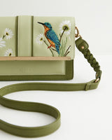 Embroidered Kingfisher Cross Body Bag by Fable England