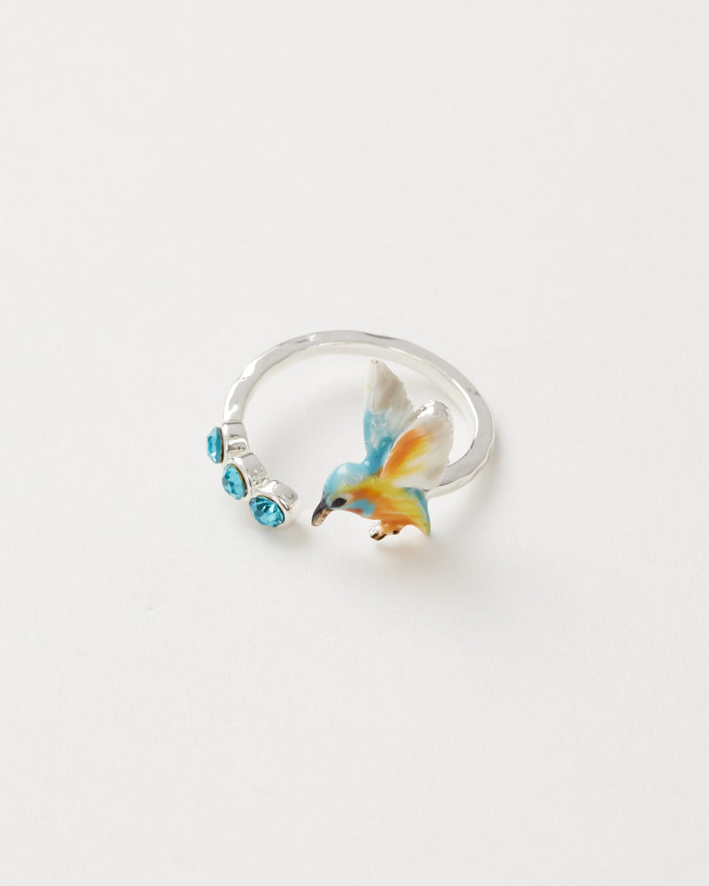 Enamel Kingfisher Ring by Fable England