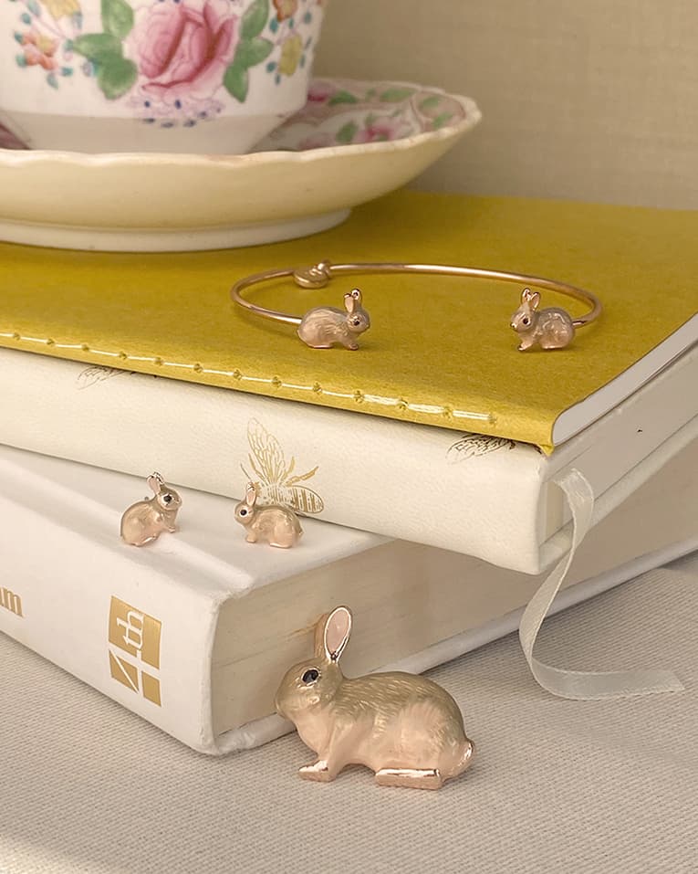 Enamel Rabbit Short Necklace by Fable England