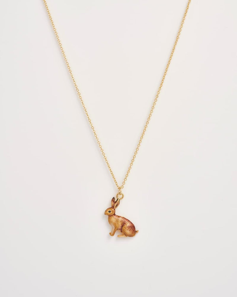 Enamel Rabbit Short Necklace by Fable England