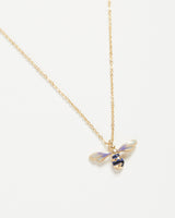 Enamel Short Bee Necklace by Fable England