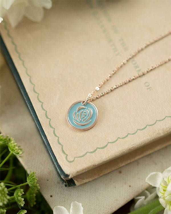 Enamel Short Rose Necklace by Fable England