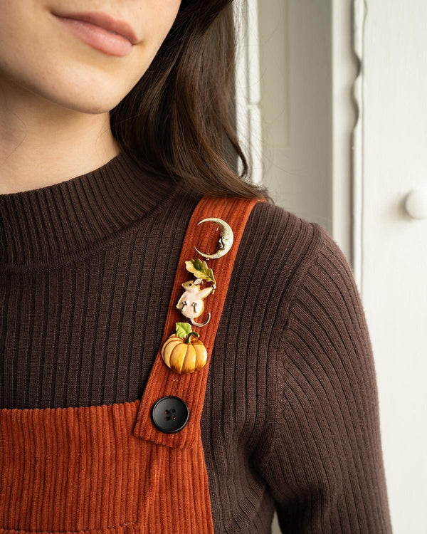 Enamel Pumpkin Brooch