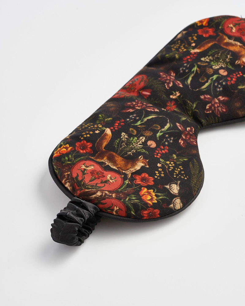 Folksy Fox Sleep Mask Black by Fable England