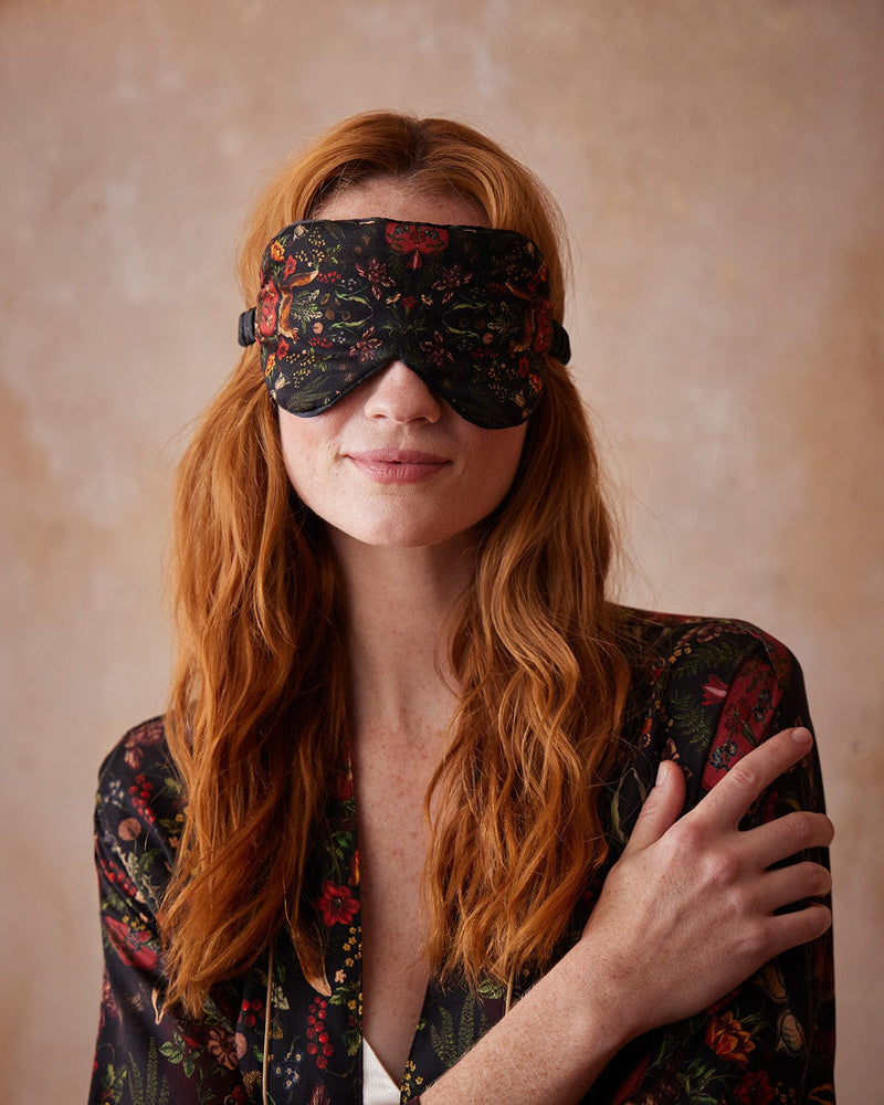 Folksy Fox Sleep Mask Black by Fable England