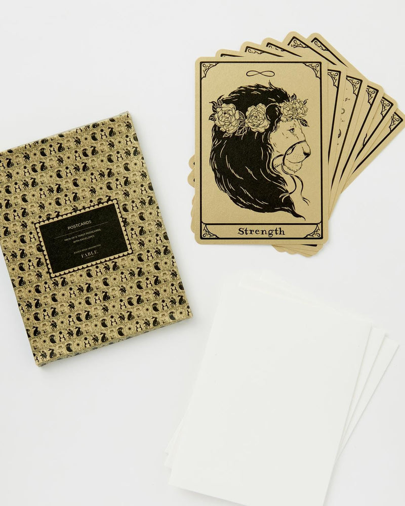 Tarot Tales Postcards Gold Metalic 6 Pack by Fable England