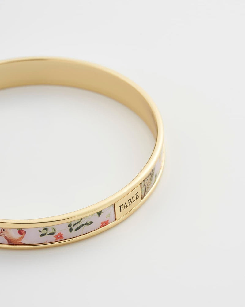 Meadow Creatures Printed Bangle Lilac by Fable England