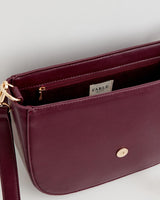 Nina Messenger Handbag Burgundy Vegan Leather by Fable England