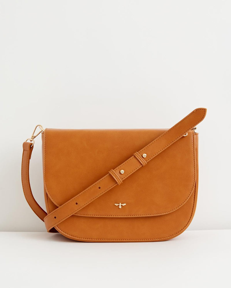 Nina Messenger Handbag - Tan by Fable England