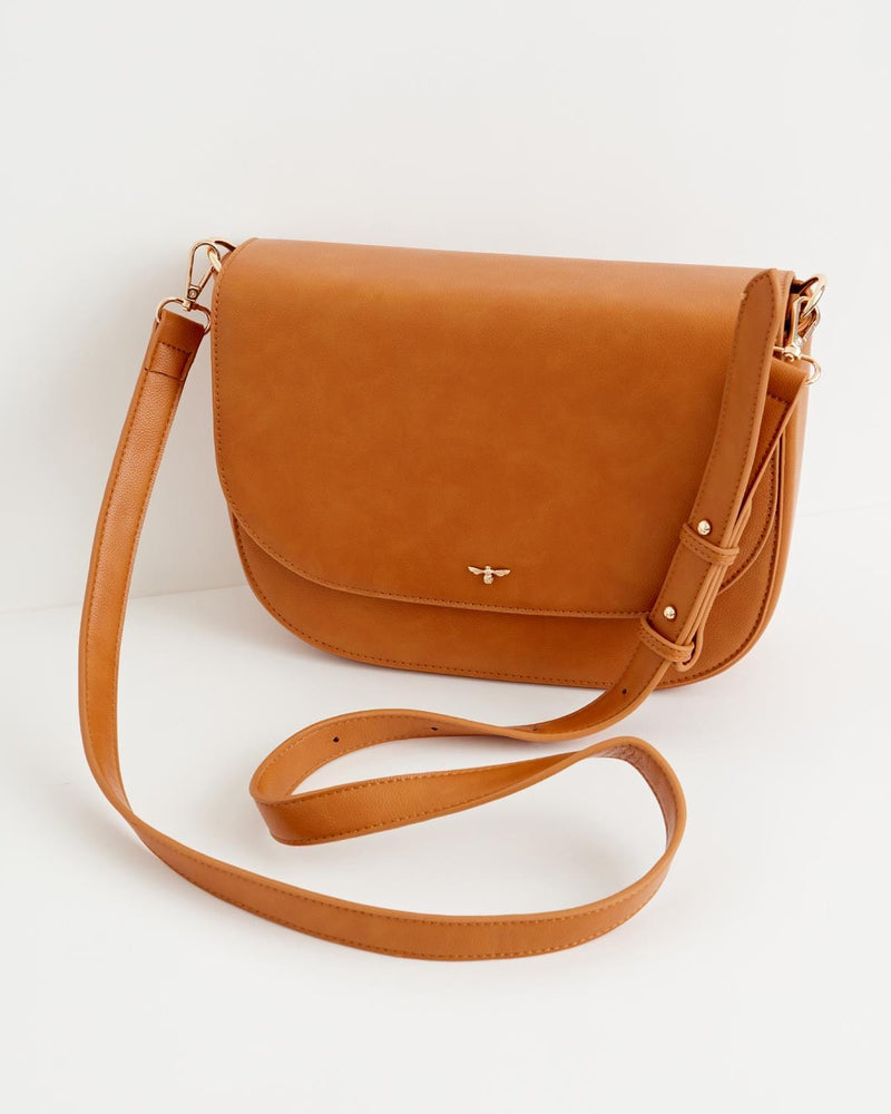 Nina Messenger Handbag - Tan by Fable England