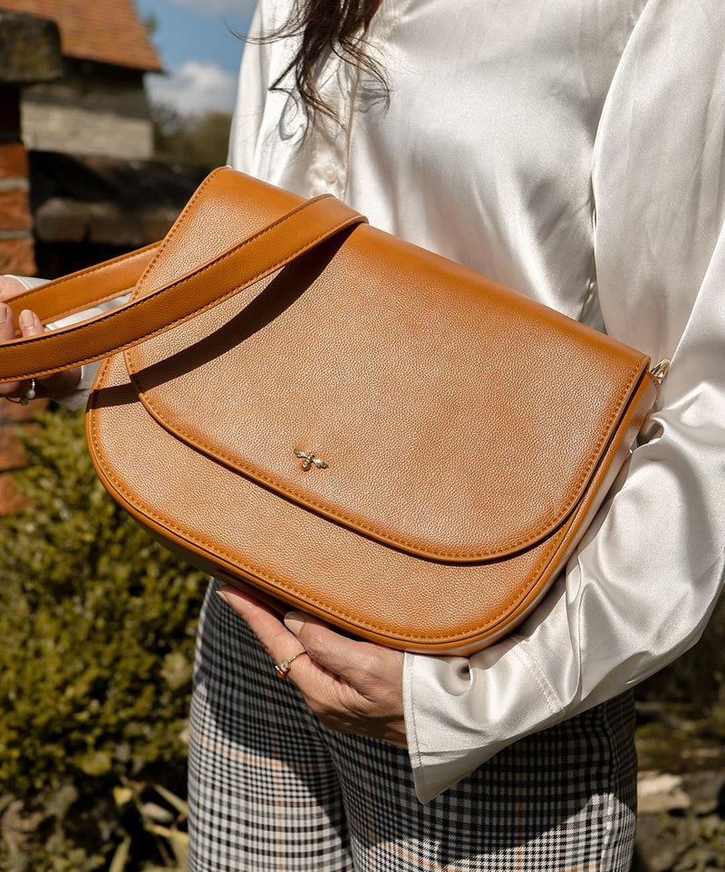 Nina Messenger Handbag - Tan by Fable England