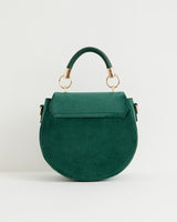 Robin Love Velvet Embroidered Saddle Bag - Fern Green by Fable England