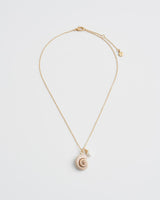 Sea Snail Shell and Pearl Worn Gold Short Necklace by Fable England