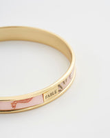 Whispering Sands Gold Plated Printed Bangle - Pink by Fable England